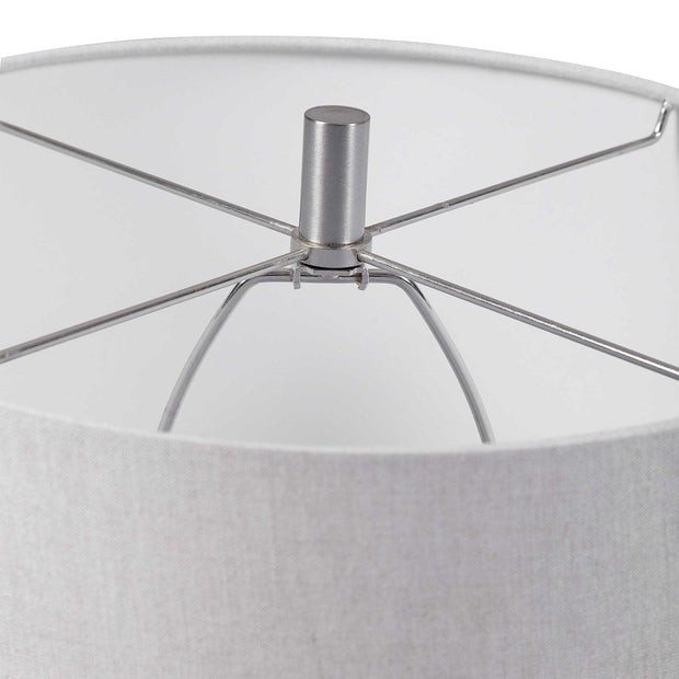Uttermost Delgado Light Gray Glazed Ceramic Table Lamp With Linen Shade