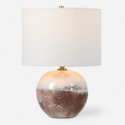 Uttermost Durango Terracotta Rust Ceramic Accent Lamp With White Linen Shade