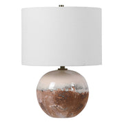 Uttermost Durango Terracotta Rust Ceramic Accent Lamp With White Linen Shade
