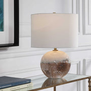 Uttermost Durango Terracotta Rust Ceramic Accent Lamp With White Linen Shade