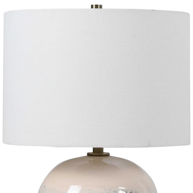 Uttermost Durango Terracotta Rust Ceramic Accent Lamp With White Linen Shade