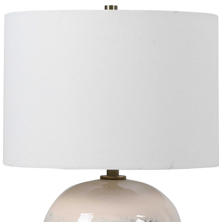 Uttermost Durango Terracotta Rust Ceramic Accent Lamp With White Linen Shade