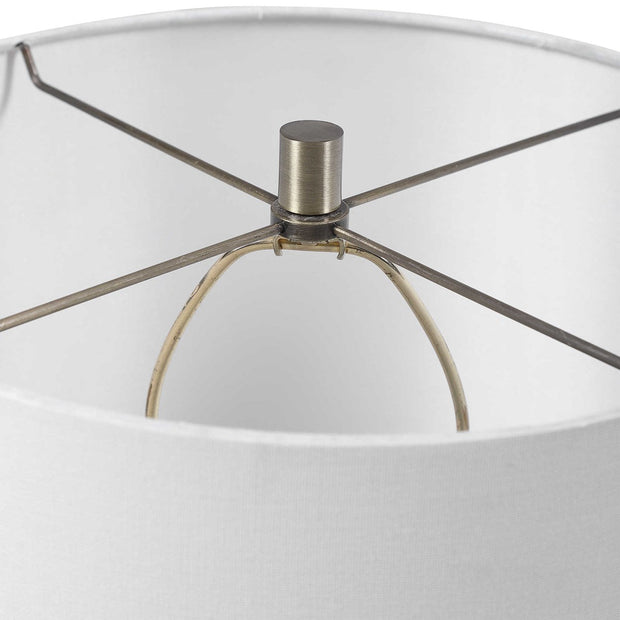 Uttermost Durango Terracotta Rust Ceramic Accent Lamp With White Linen Shade