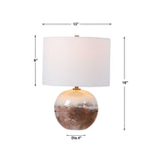Uttermost Durango Terracotta Rust Ceramic Accent Lamp With White Linen Shade