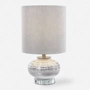 Uttermost Lenta Off-White Ceramic Accent Lamp With Oatmeal Linen Shade