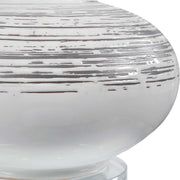 Uttermost Lenta Off-White Ceramic Accent Lamp With Oatmeal Linen Shade