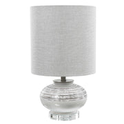 Uttermost Lenta Off-White Ceramic Accent Lamp With Oatmeal Linen Shade