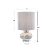 Uttermost Lenta Off-White Ceramic Accent Lamp With Oatmeal Linen Shade