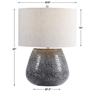 Uttermost Pebbles Charcoal Gray Embossed Textured Ceramic Table Lamp With Linen Shade