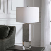 Uttermost Cordata Light Gray Table Lamp With White Drum Shade