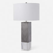 Uttermost Cordata Light Gray Table Lamp With White Drum Shade