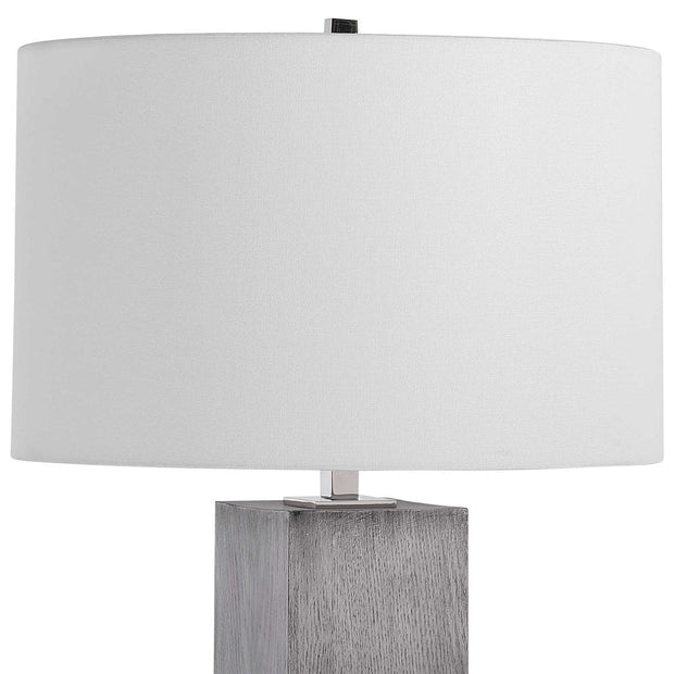 Uttermost Cordata Light Gray Table Lamp With White Drum Shade