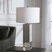 Uttermost Cordata Light Gray Table Lamp With White Drum Shade