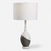 Uttermost Tanali Charcoal and Polished White Table Lamp With White Shade