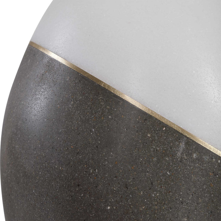 Uttermost Tanali Charcoal and Polished White Table Lamp With White Shade