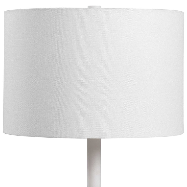 Uttermost Tanali Charcoal and Polished White Table Lamp With White Shade