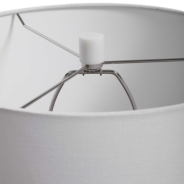 Uttermost Tanali Charcoal and Polished White Table Lamp With White Shade