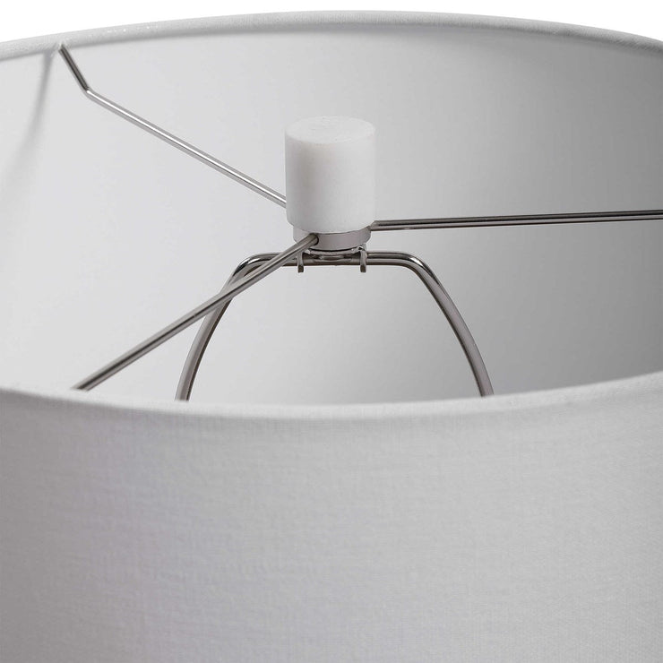 Uttermost Tanali Charcoal and Polished White Table Lamp With White Shade