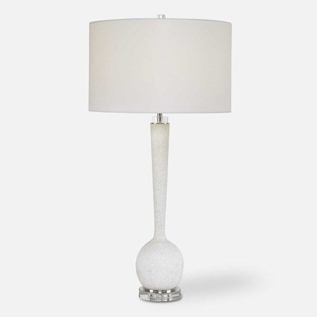 Uttermost Kently Ivory Stone Table Lamp With White Shade