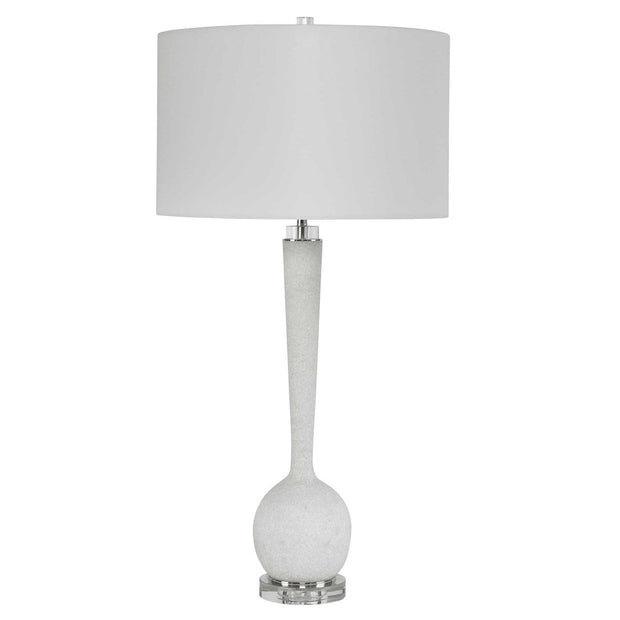Uttermost Kently Ivory Stone Table Lamp With White Shade