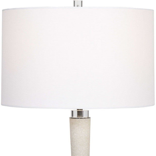 Uttermost Kently Ivory Stone Table Lamp With White Shade