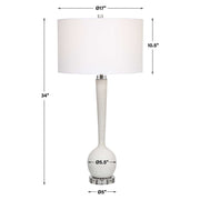 Uttermost Kently Ivory Stone Table Lamp With White Shade