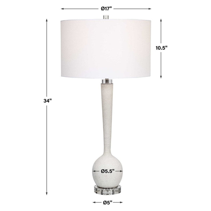 Uttermost Kently Ivory Stone Table Lamp With White Shade