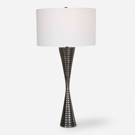 Uttermost Renegade Cast Iron Table Lamp With White Shade