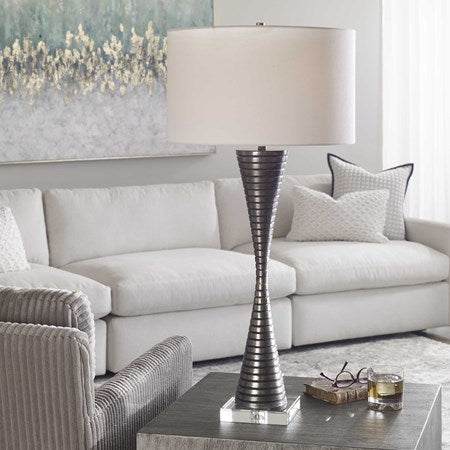 Uttermost Renegade Cast Iron Table Lamp With White Shade