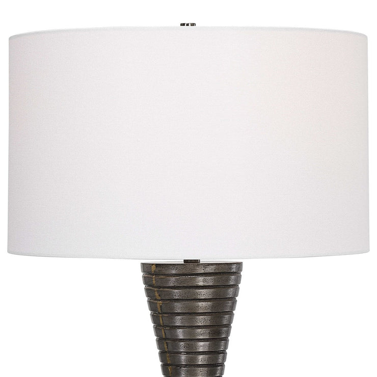 Uttermost Renegade Cast Iron Table Lamp With White Shade