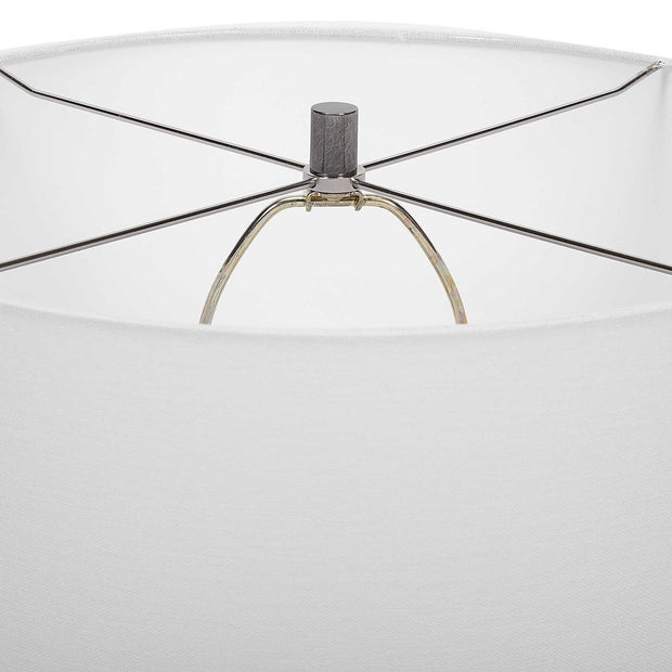Uttermost Renegade Cast Iron Table Lamp With White Shade