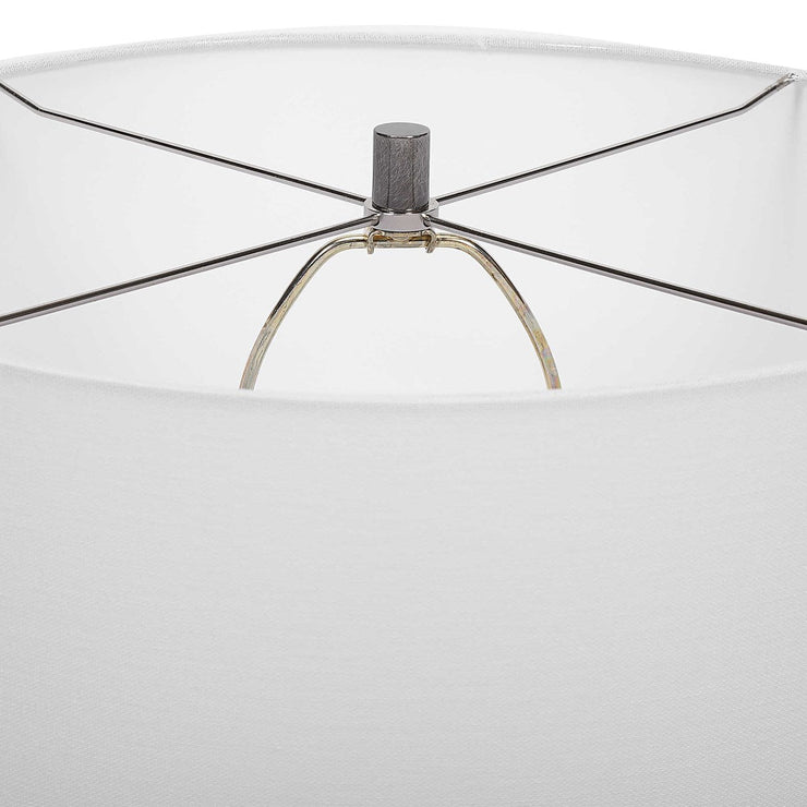 Uttermost Renegade Cast Iron Table Lamp With White Shade