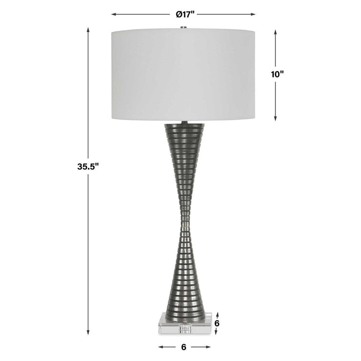 Uttermost Renegade Cast Iron Table Lamp With White Shade