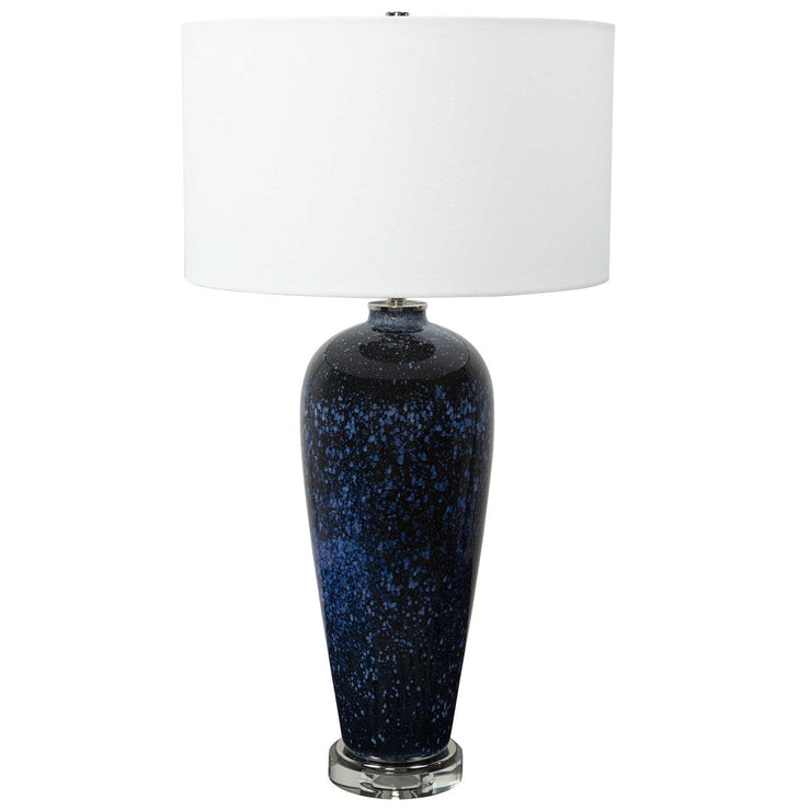 Uttermost Stargazer Cobalt Blue Glass Table Lamp With White Shade