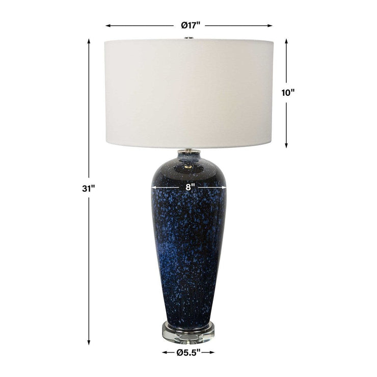 Uttermost Stargazer Cobalt Blue Glass Table Lamp With White Shade