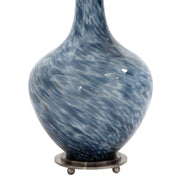Uttermost Cove Colbalt Blue and White Glass Table Lamp With Linen Shade
