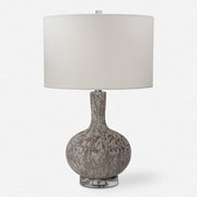 Uttermost Turbulence White, Black and Gray Glass Table Lamp With White Shade