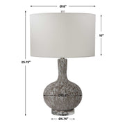 Uttermost Turbulence White, Black and Gray Glass Table Lamp With White Shade