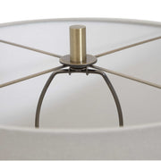 Uttermost Monacan Taupe and Gray Ceramic Table Lamp With Off-White Shade