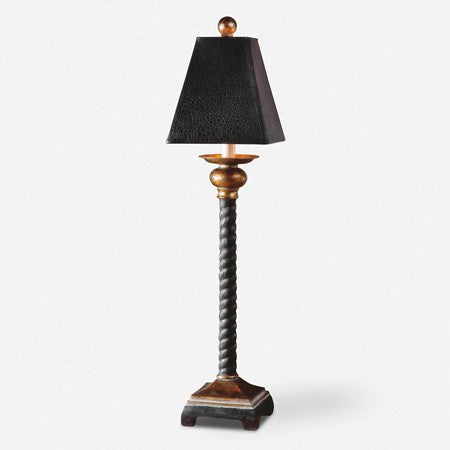 Uttermost Bellcord Buffet Lamp With Antiqued Black Crackle Shade