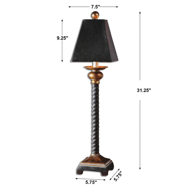 Uttermost Bellcord Buffet Lamp With Antiqued Black Crackle Shade