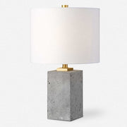 Uttermost Drexel Stained Concrete Accent Lamp With White Linen Shade