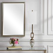 Uttermost Copeland Mercury Glass Buffet Lamp With Off-White Linen Shade
