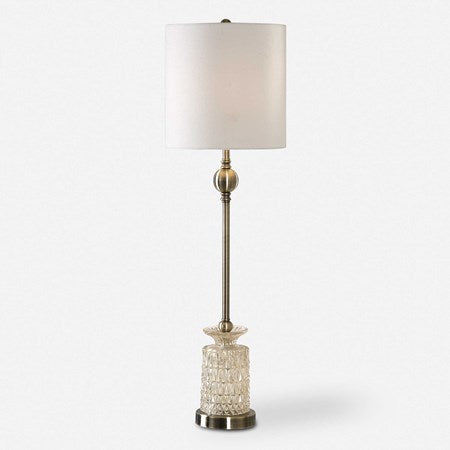 Uttermost Flaviana Champagne Glass Buffet Lamp With White Linen Shade