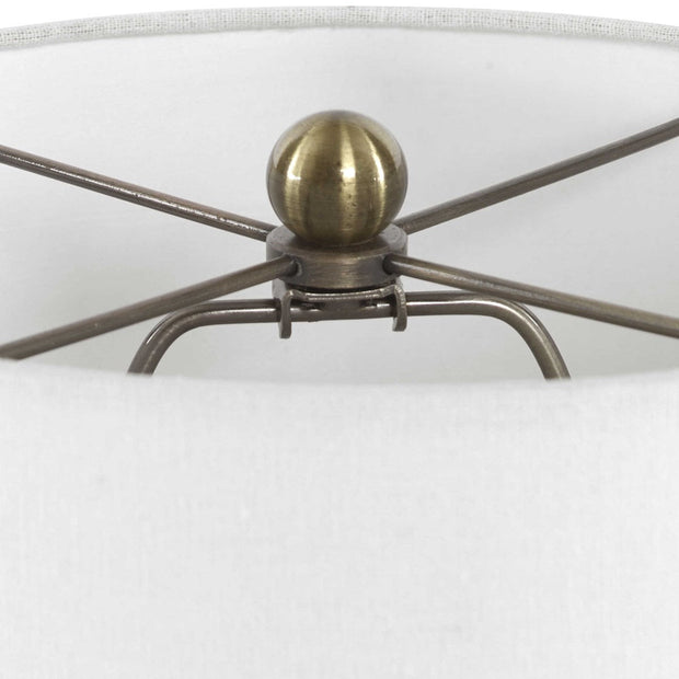 Uttermost Flaviana Champagne Glass Buffet Lamp With White Linen Shade