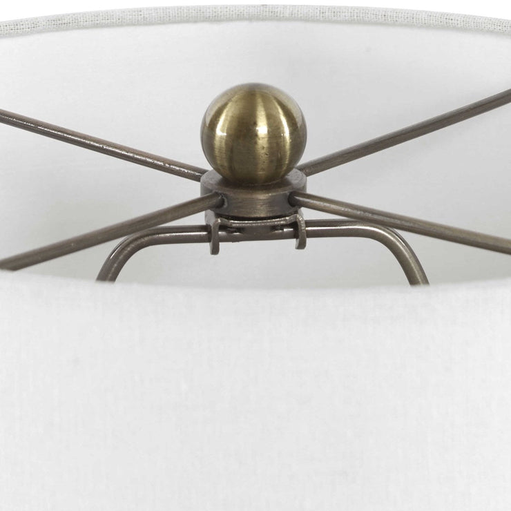 Uttermost Flaviana Champagne Glass Buffet Lamp With White Linen Shade