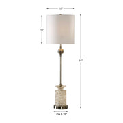 Uttermost Flaviana Champagne Glass Buffet Lamp With White Linen Shade