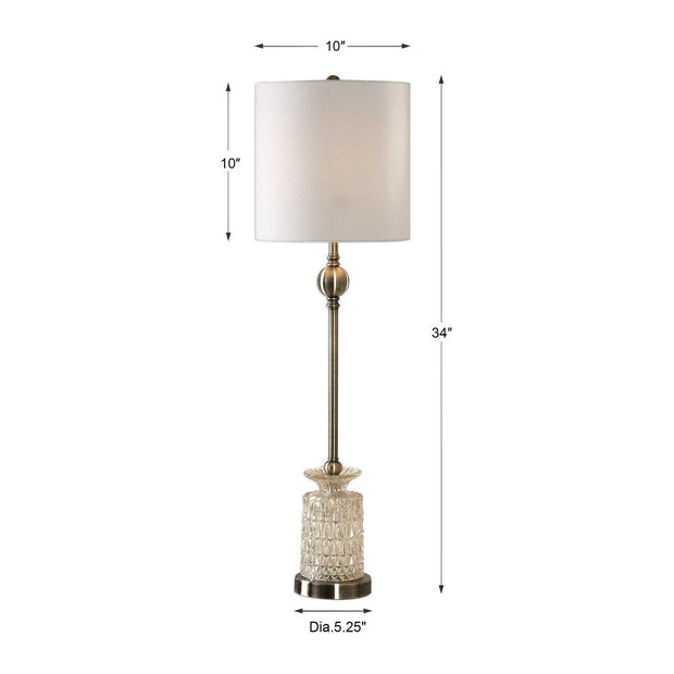 Uttermost Flaviana Champagne Glass Buffet Lamp With White Linen Shade