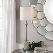 Uttermost Flaviana Champagne Glass Buffet Lamp With White Linen Shade