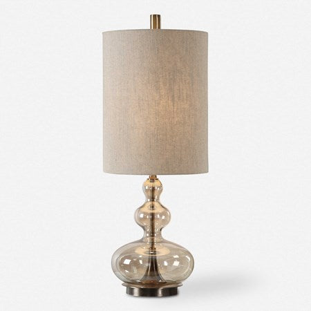 Uttermost Formoso Amber Glass Buffet Lamp With Linen Shade